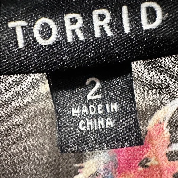 Torrid Floral Black and Pink Dress - Picture 2 of 2
